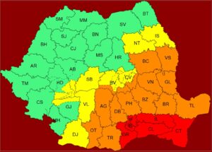 Cod Portocaliu de ploi torențiale în județul Vaslui